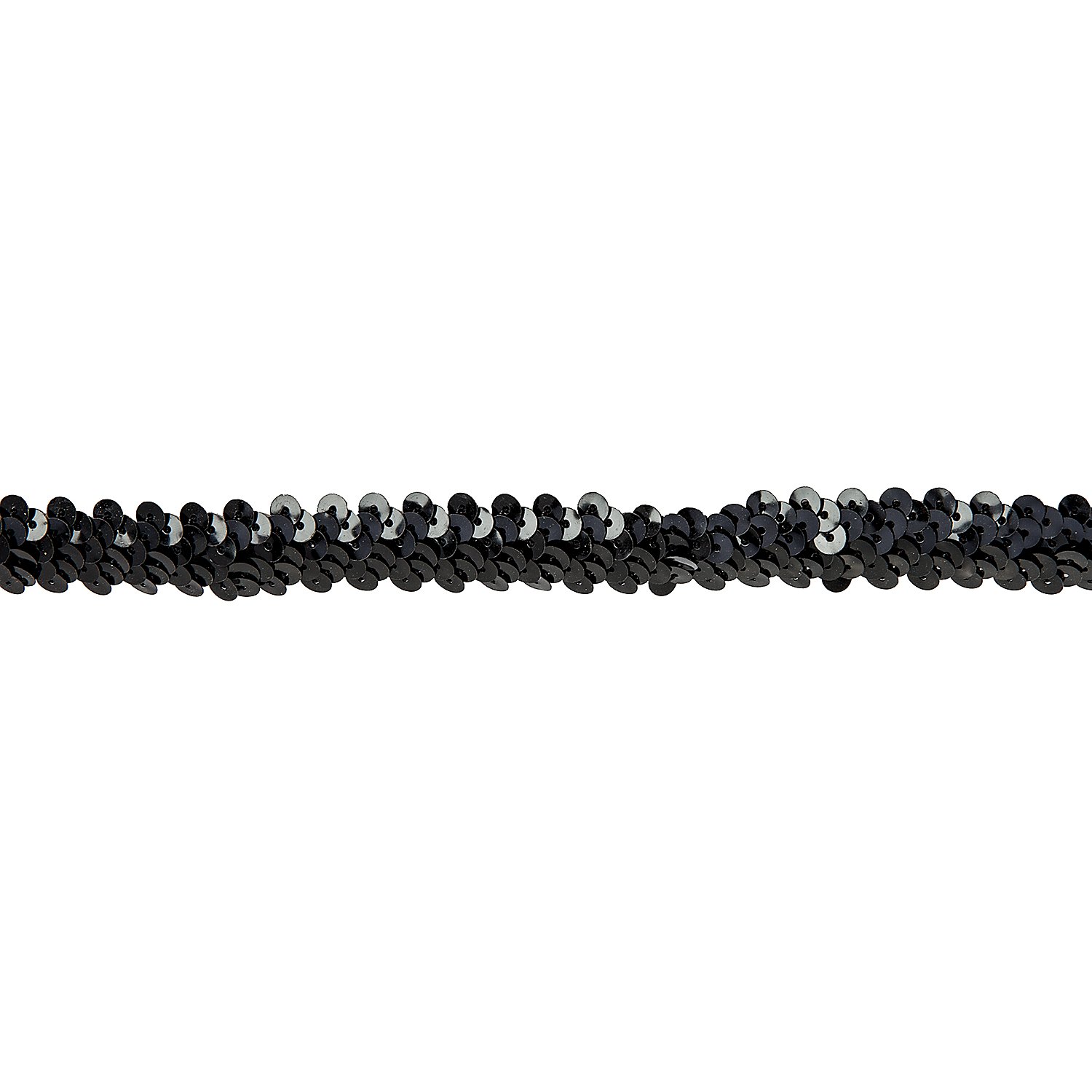 Elastik-Paillettenband, schwarz, Breite: 20 mm, Länge: 3 m