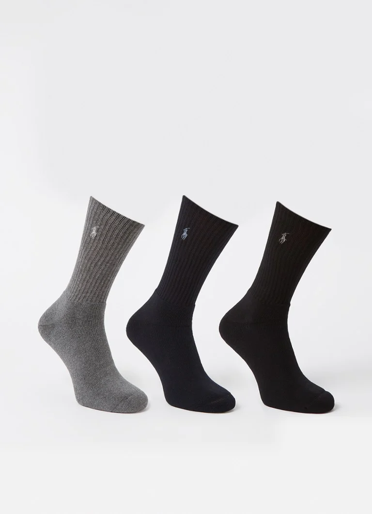 Șosete Ralph Lauren Crew, culoare uni, set de 3, mărime universală