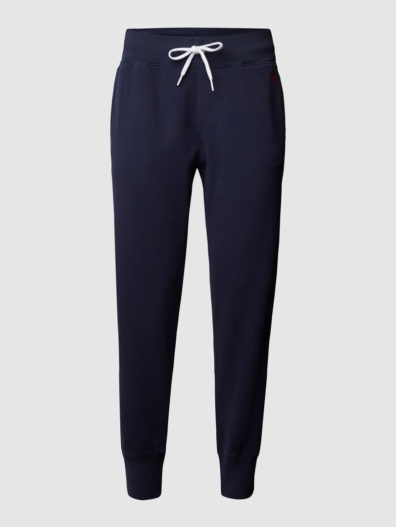 Sweatpants mit Label-Stitching in dunkelblau