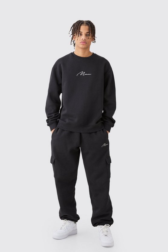 Oversize Man Signature Cargo Sweatshirt-Trainingsanzug