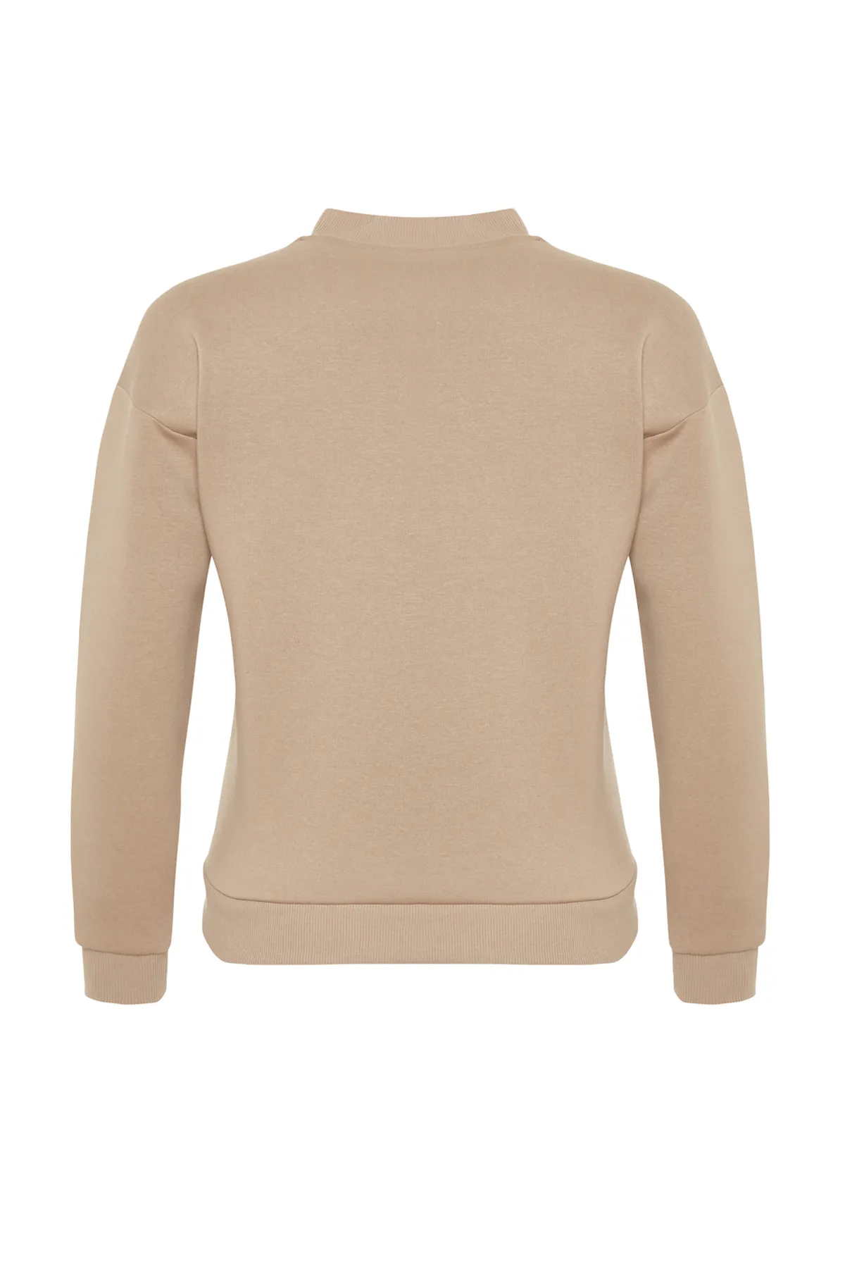 Trendyol Collection  Nerz Dickes Innenfleece Stehkragen Entspannte/Bequeme Passform Strick-Sweatshirt TWOAW20SW0584