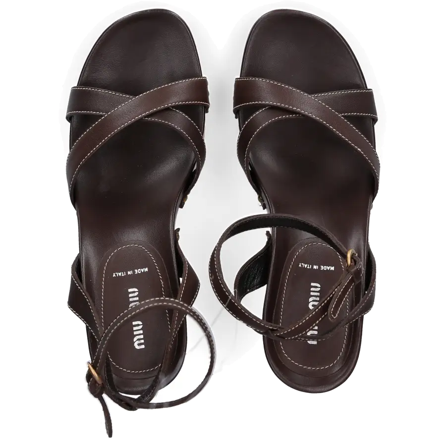 Miu Miu - Plateausandalen - braun