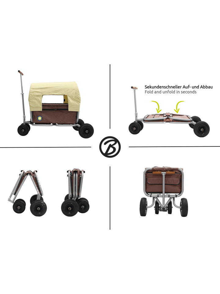 Beachtrekker Beachtrekker LiFe faltbarer Bollerwagen (Braun)   Bremse   Sonnenverdeck günstig kaufen onesize