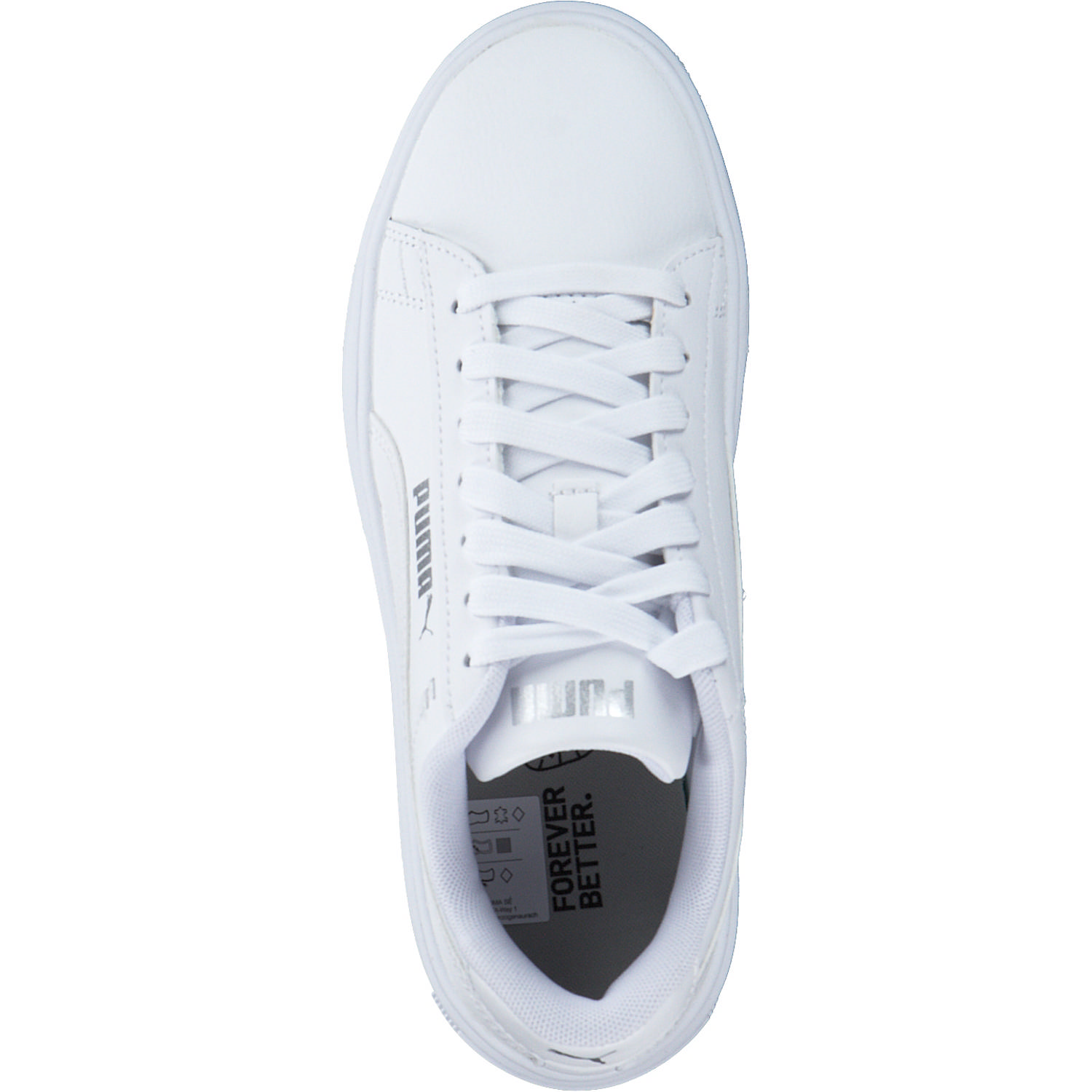 Puma Smash Platform v3 390758, Schnürschuhe, Herren, WHITE/SILVER