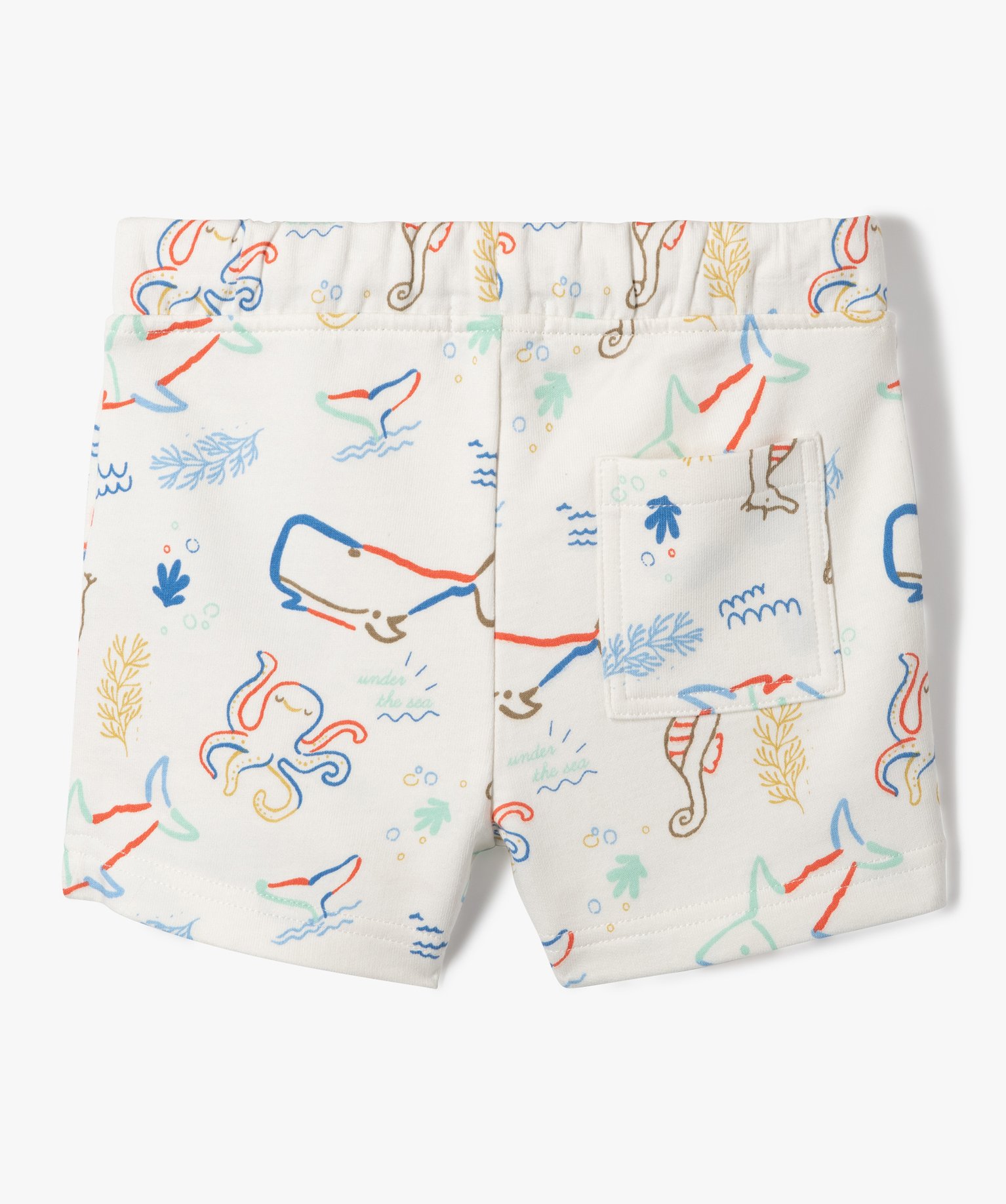 Bermuda bébé Garçon en maille à motifs marins blanc | GEMO