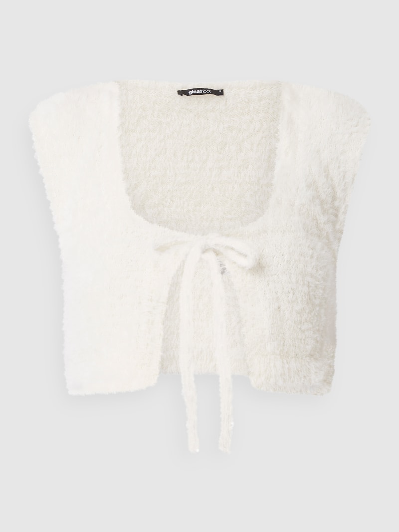 Cropped Weste mit Schnürung in offwhite