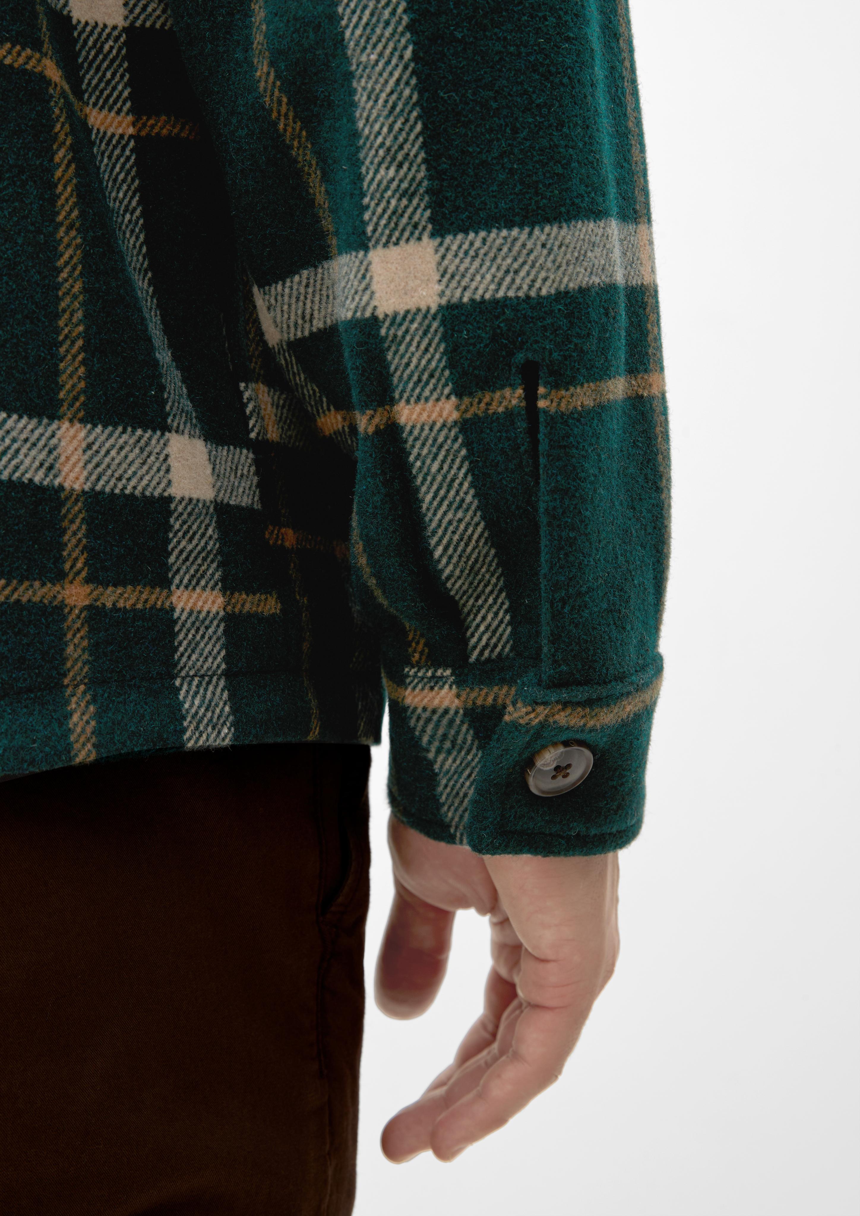 Hemdjacke aus Wollmix  2120483-79N7