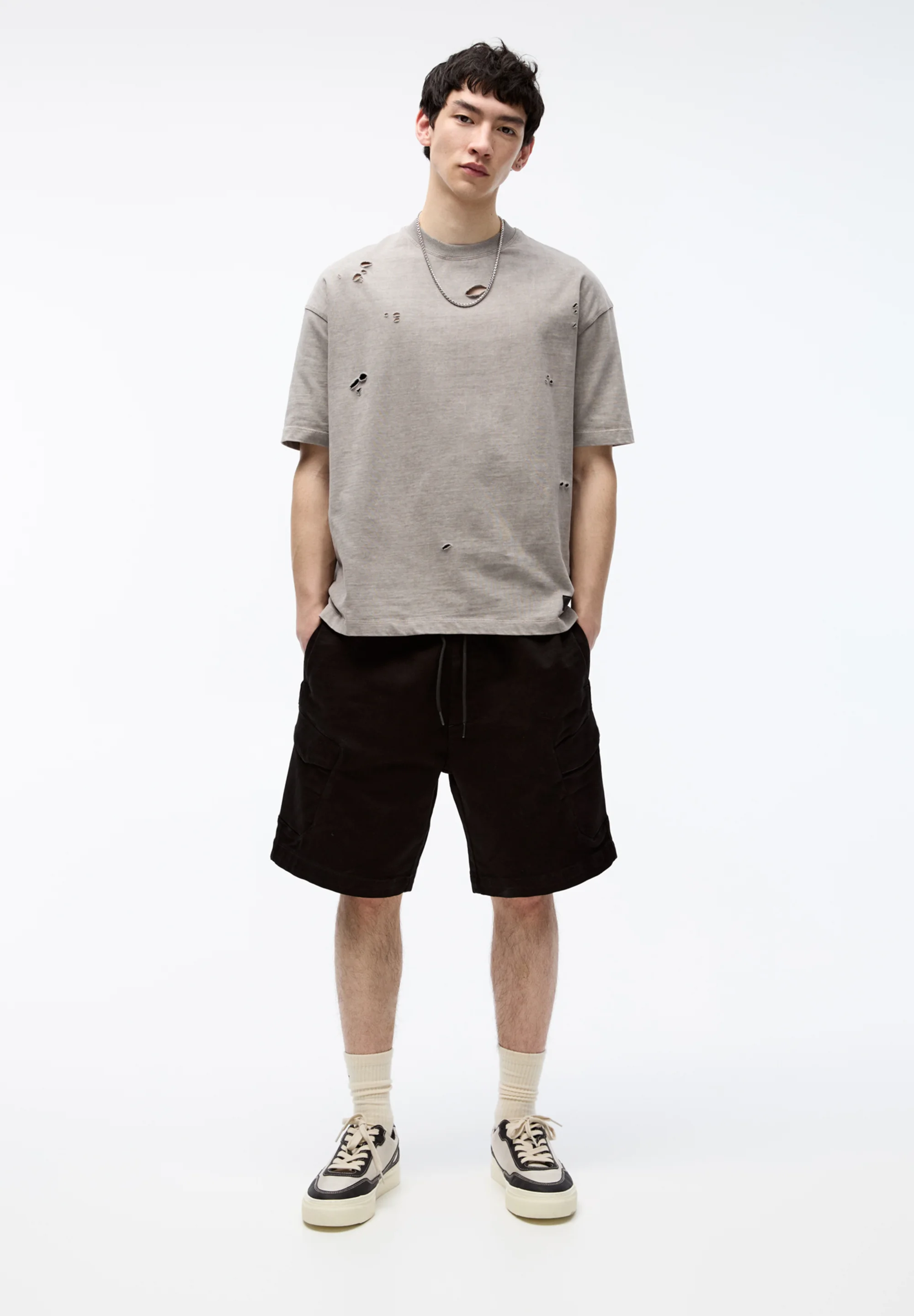 PULL&BEAR SOFT-BERMUDA - Shorts vaqueros