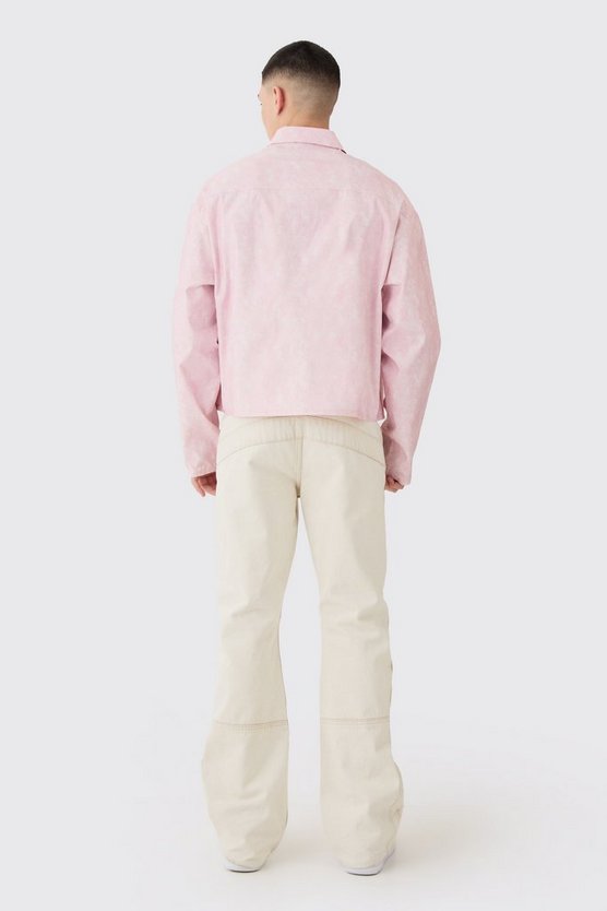 Kastiges Camouflage Overshirt mit Reißverschluss