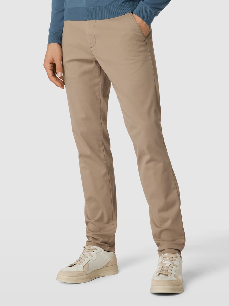 Slim Fit Chino in unifarbenem Design Modell 'NEW Miles' in beige