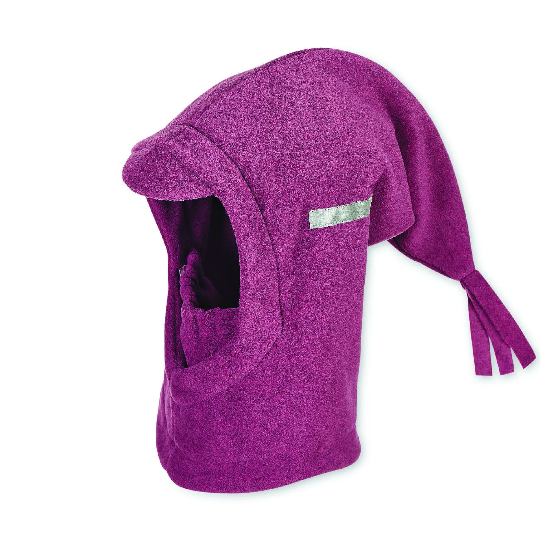 Schalmütze aus Microfleece mit Zipfel und Schirm
