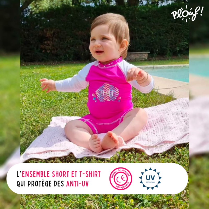 Ensemble enfant Anti-UV : Nuage Rose