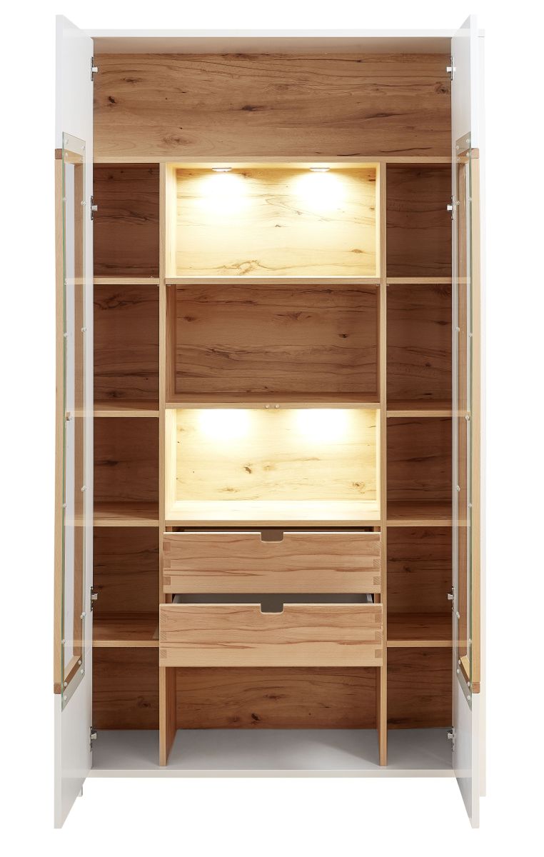 Vitrine Serpio Weiß 112x202x41cm