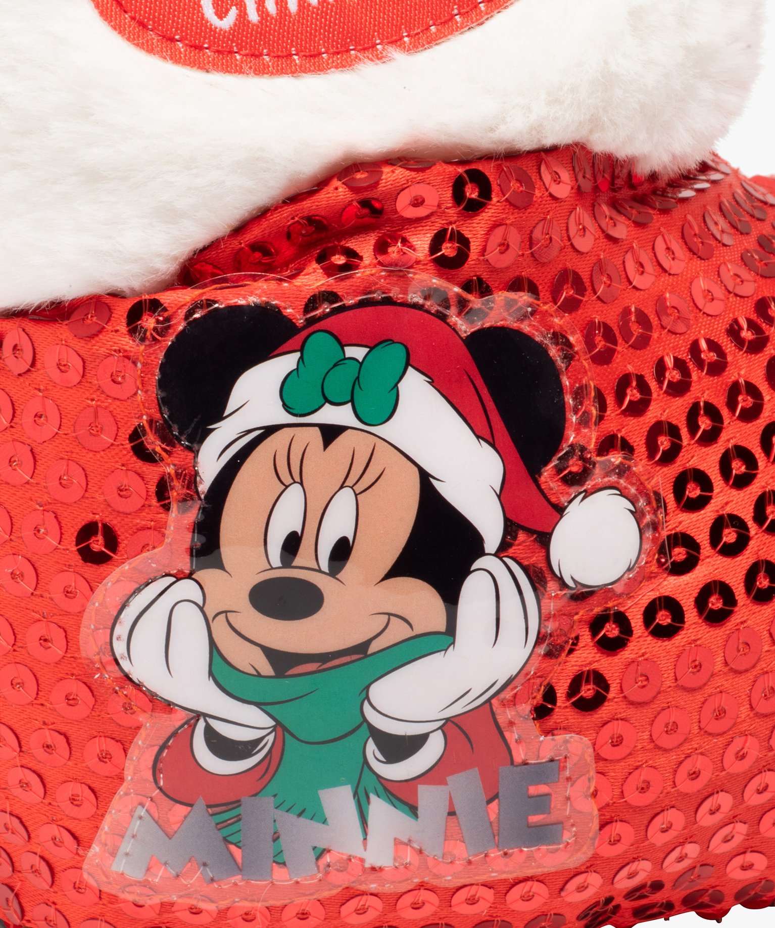 Chaussons fille en volume Père Nol - Minnie rouge | GEMO