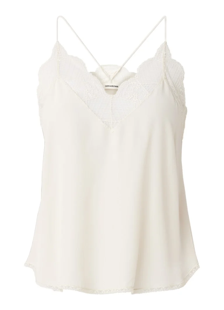 Top Christy din mătase cu bretele de la Zadig&Voltaire, superb cu dantelă.