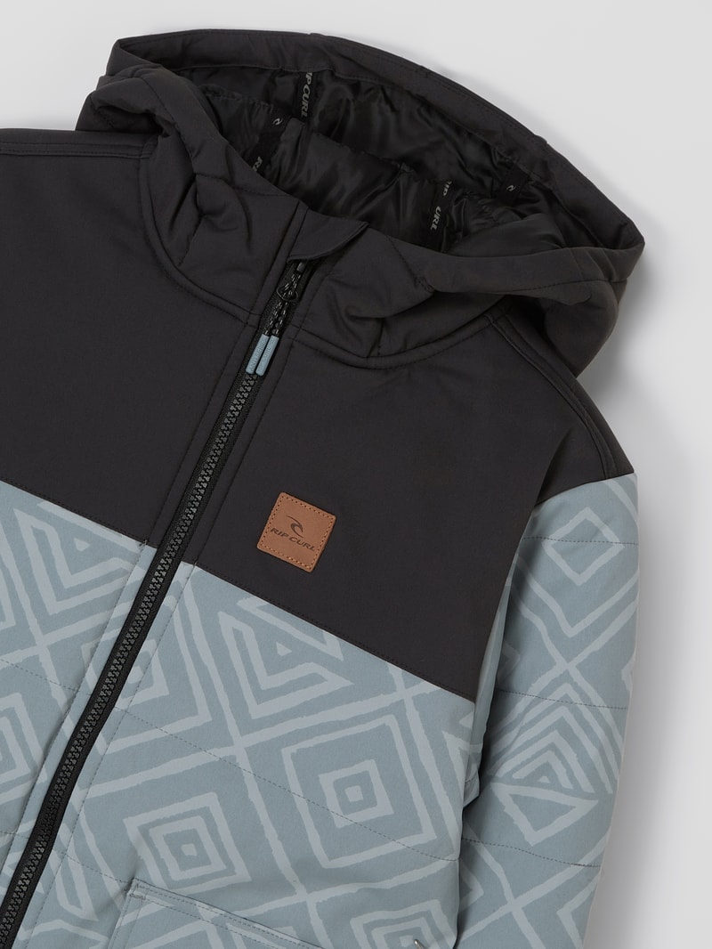 Steppjacke mit Kapuze in hellblau