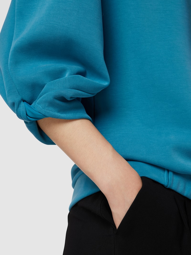 Sweatshirt mit elastischen Abschlüssen in aqua blau