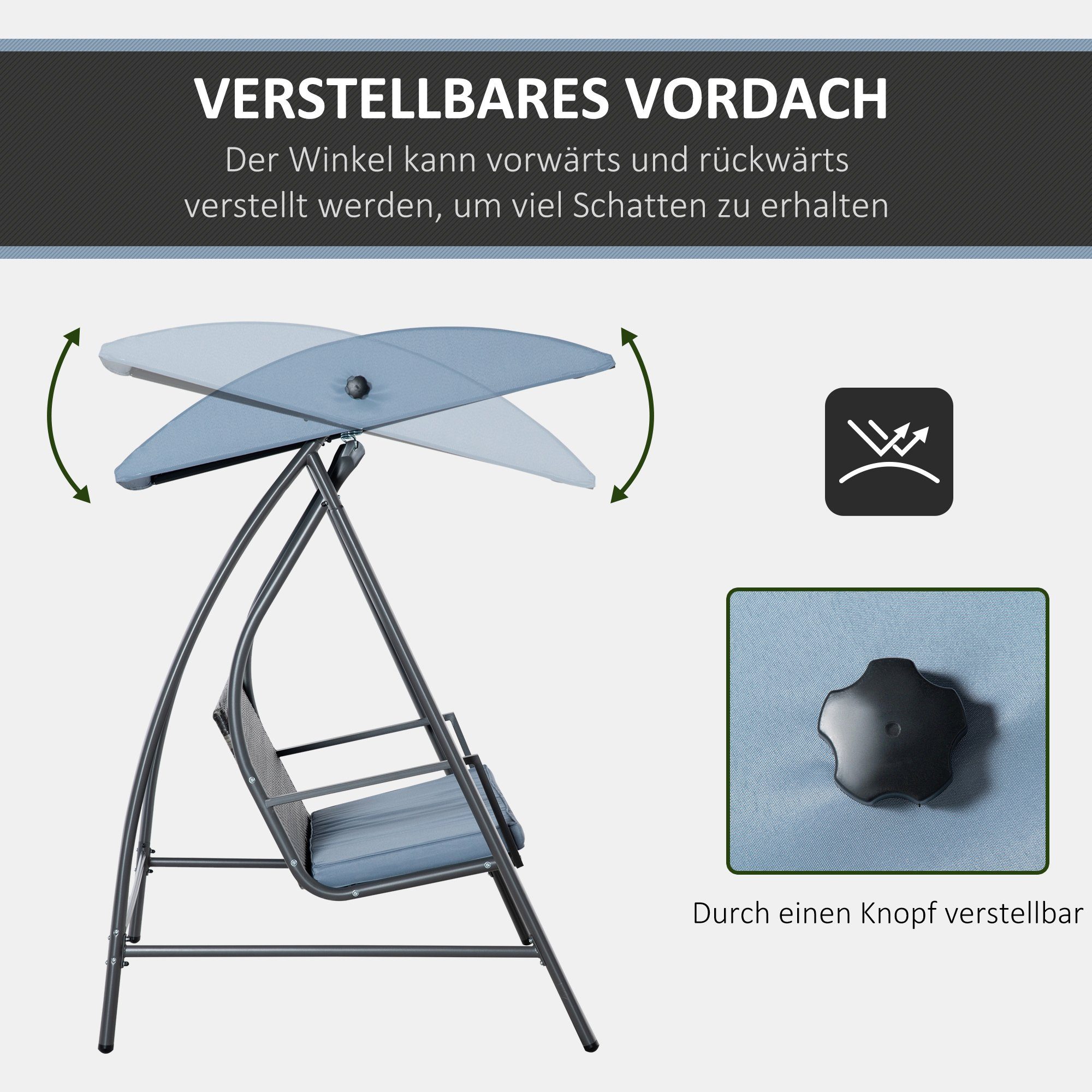 Outsunny Hollywoodschaukel Rattan Gartenschaukel