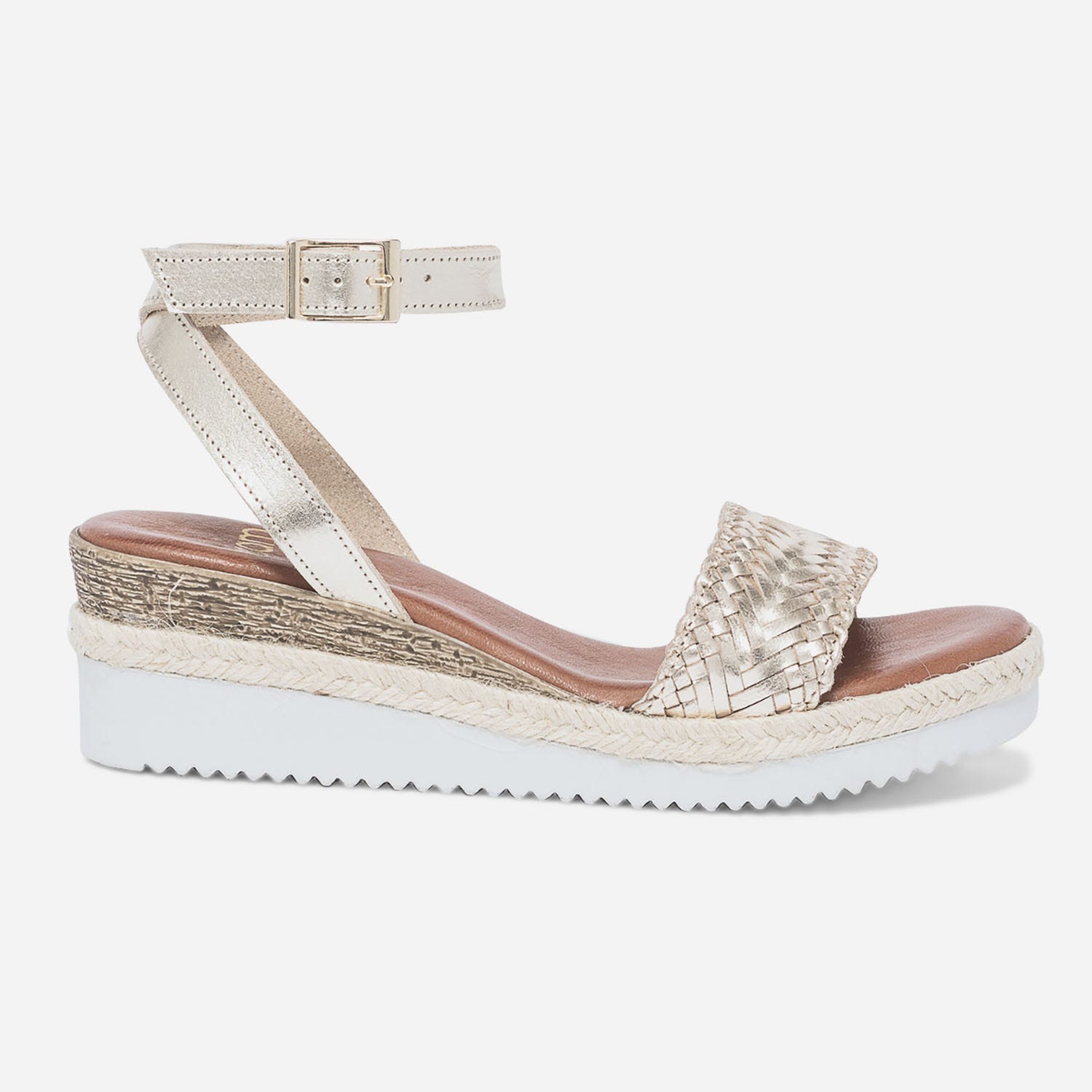 Sandale or en cuir