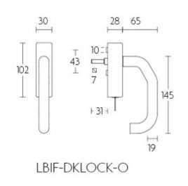 Formani 1503D101INXX0V BASICS LB1-19F-DKLOCK-O feronerie oscilo-batantă condensată, fără blocare, din oțel inoxidabil mat