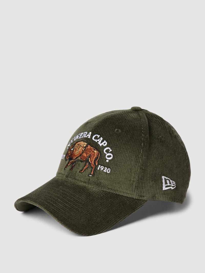 Cap aus Cord mit Motiv-Stitching Modell '9FORTY®' in olivgrün