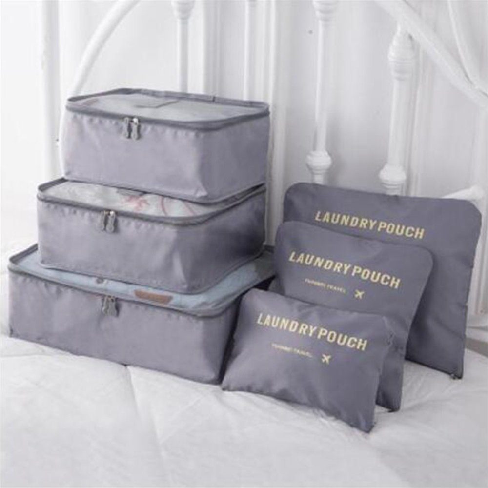 Rutaqian Aufbewahrungstasche Koffer Organizer Reise Kleidertaschen 6PCS/Sets,Grau