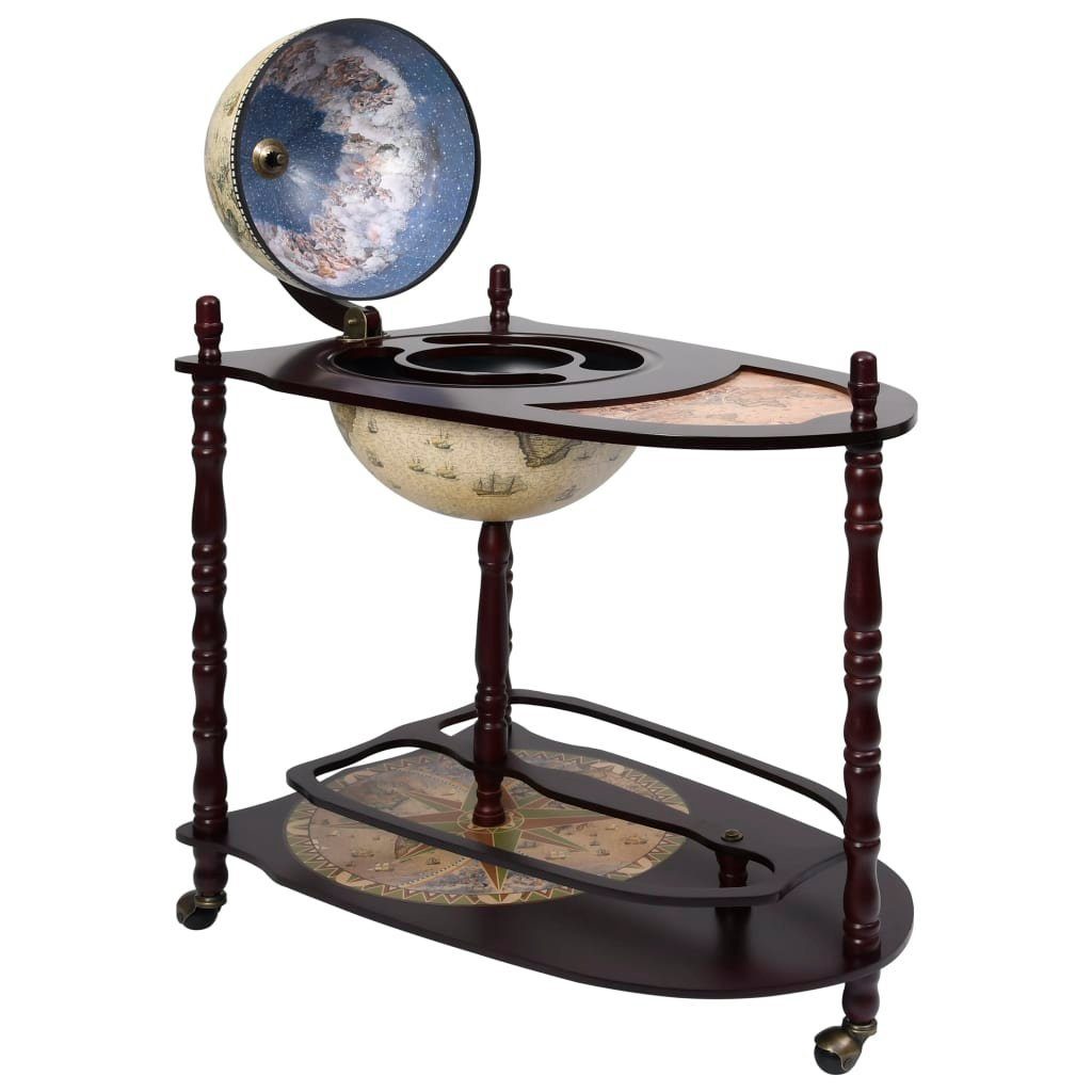 vidaXL Bartisch Globus-Bartisch braun 77 x 45 x 88 cm Eukalyptusholz Freistehend