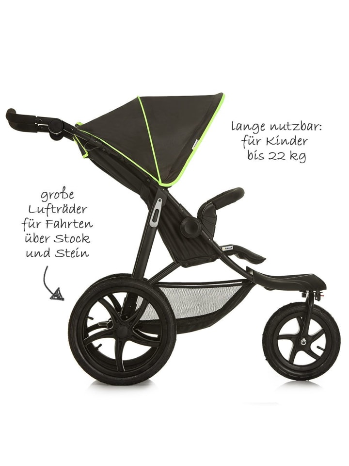 Hauck Sportwagen Runner mit Luftreifen - Black Neon Yellow in schwarz,gruen günstig kaufen onesize