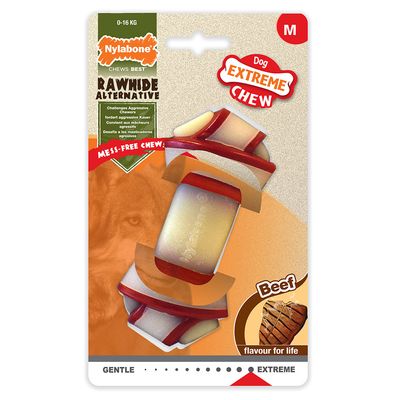 Nylabone Rohhautknochen mit Rindfleischgeschmack
