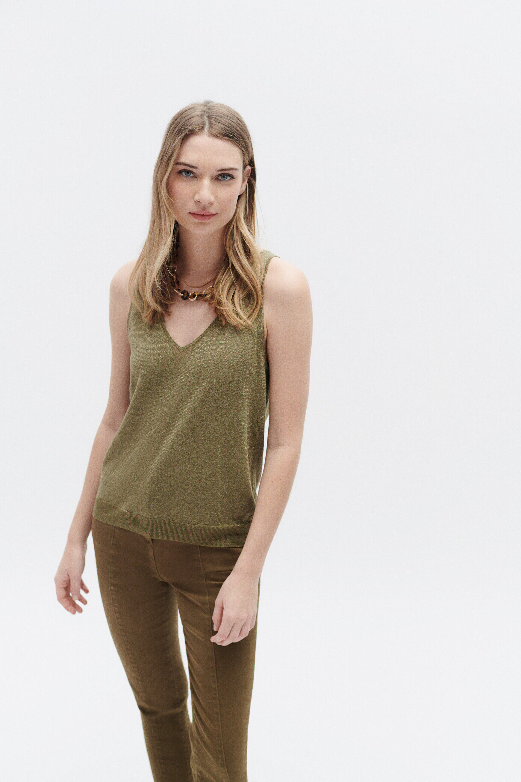 top nolwenn vert olive femme