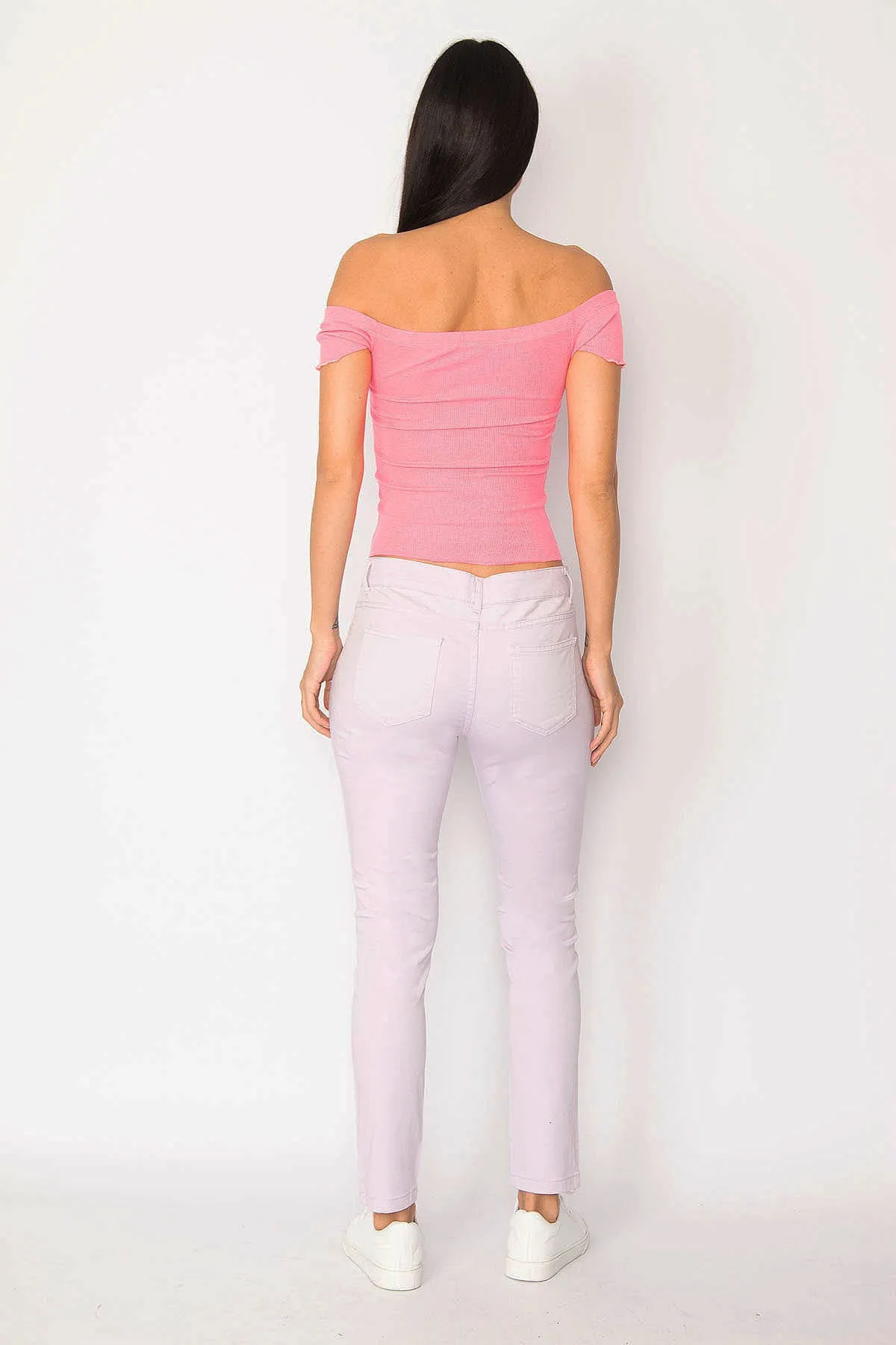 Şans Tekstil  Lilafarbene 5-Pocket-Hose für Damen 85n6252