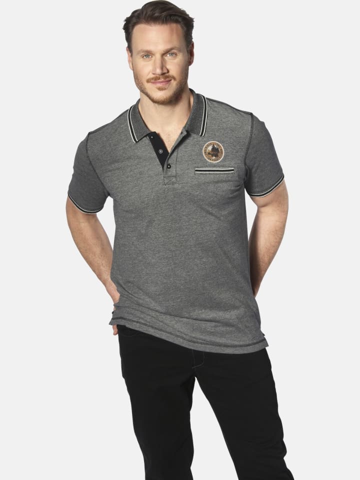 Jan Vanderstorm Poloshirt RIGHER in schwarz melange günstig kaufen
