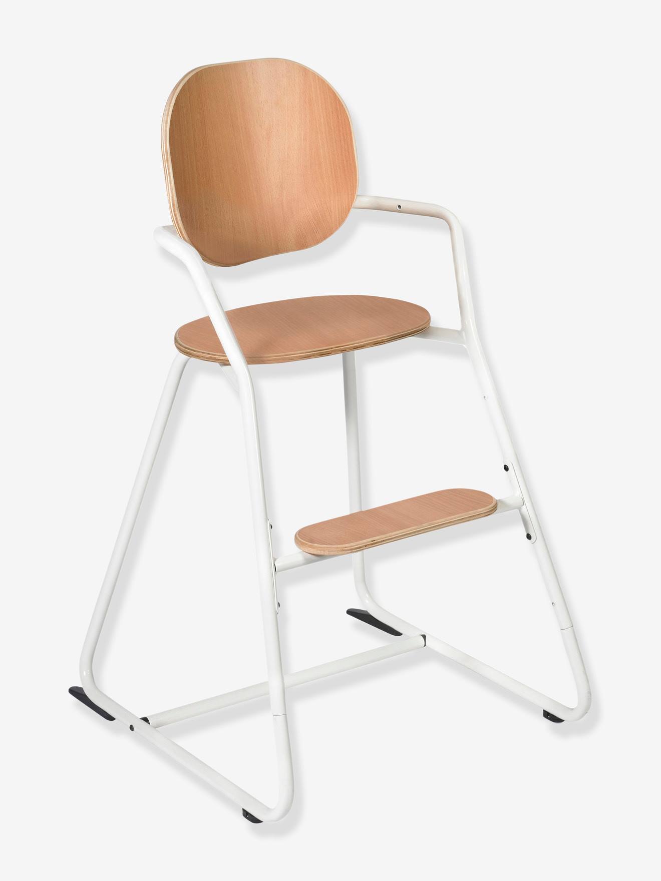 Chaise haute design Tibu CHARLIE CRANE gris/blanc/bois