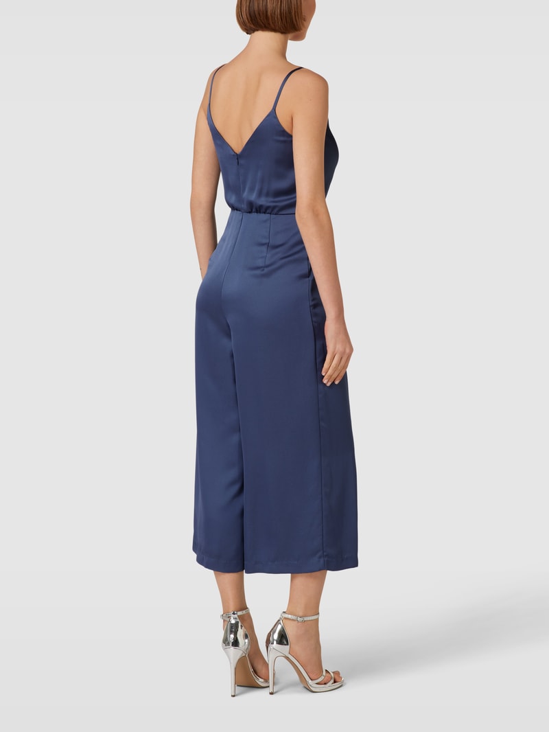 Jumpsuit mit Wasserfallausschnitt in rauchblau