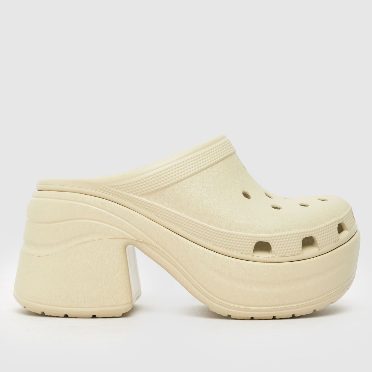 Sandály na podpatku Crocs Siren v béžové barvě