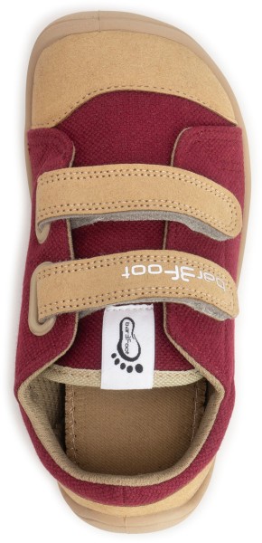 bar3foot Elf ~ Denver LowCut Sneaker Vegan ~ Rot/Beige