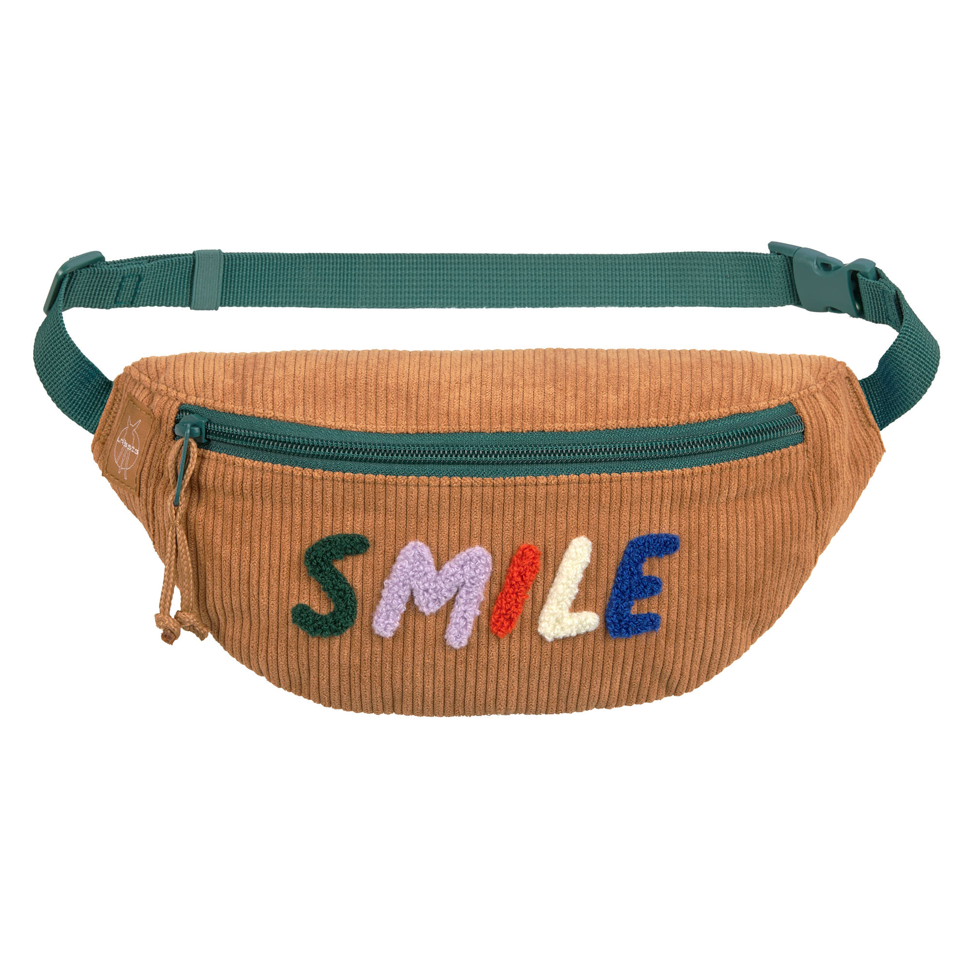 Bauchtasche Kinder Cord - Little Gang, Smile, Karamell