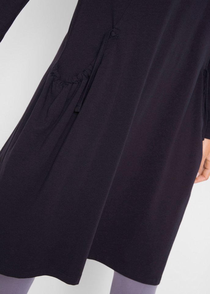 Oversize-Baumwoll-Kleid mit Taschen, knieumspielend