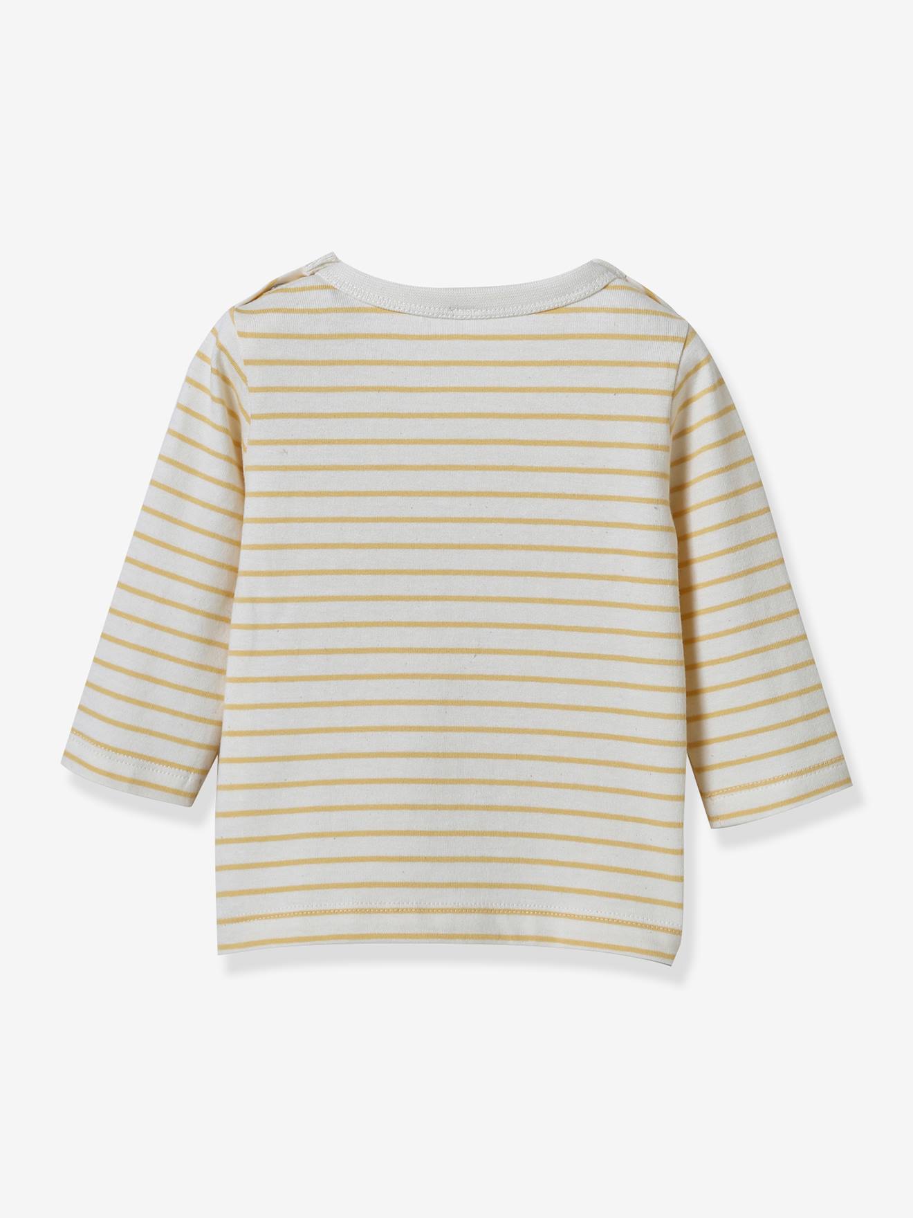 Tee-shirt marinière bébé coton bio Cyrillus jaune