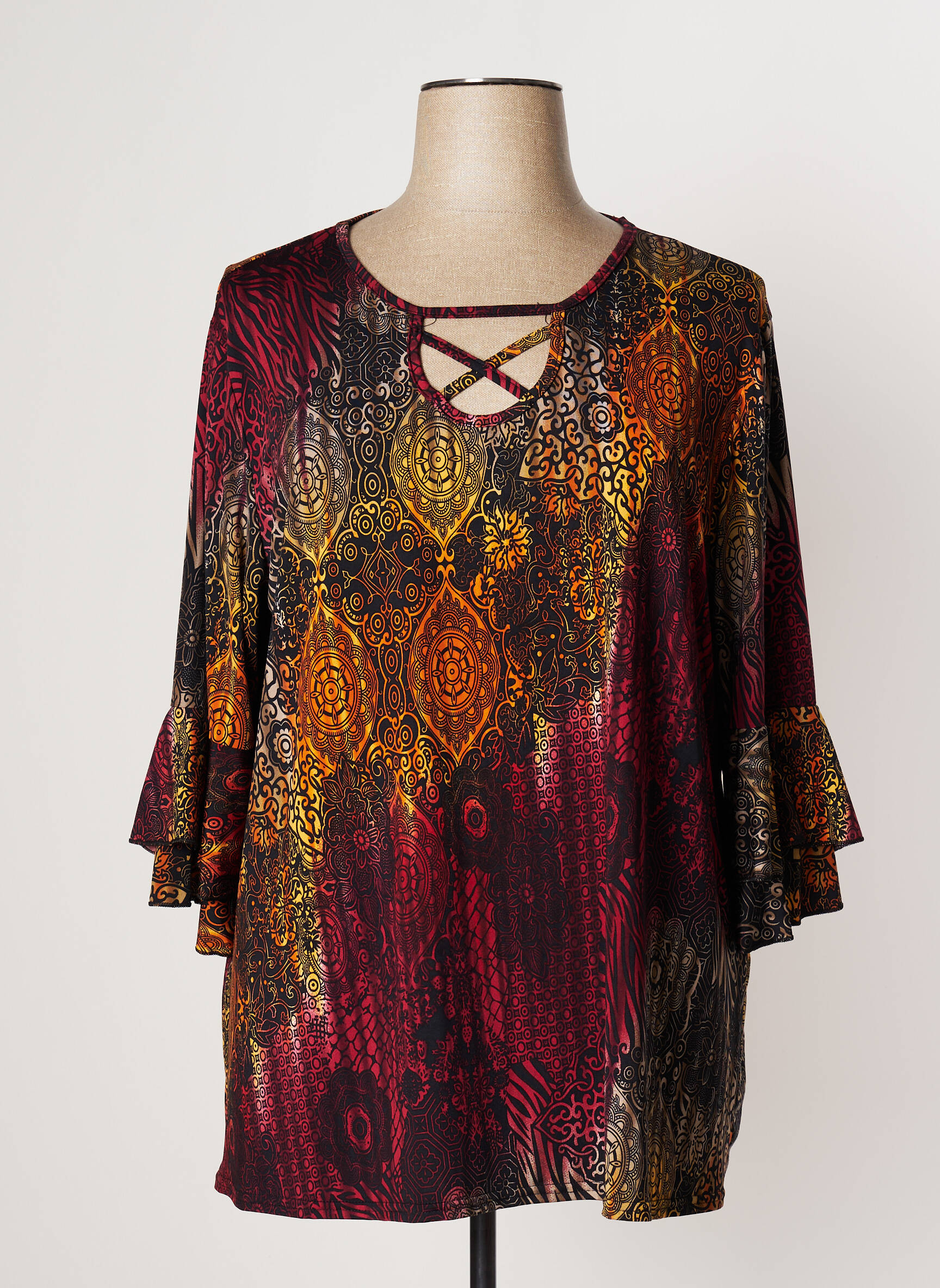 Multiples Tuniquemanchelongue Femme couleur rouge