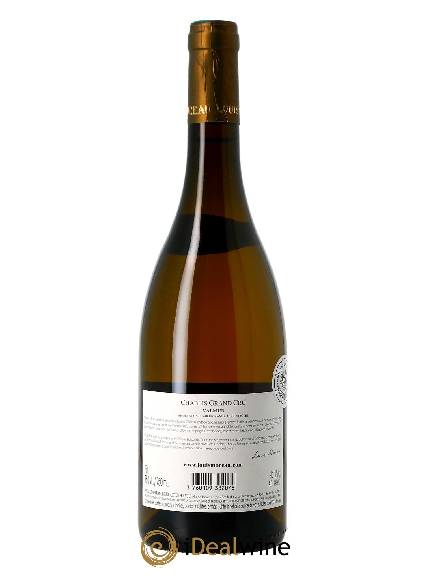 Chablis Grand cru Valmur Louis Moreau  2020 - Lot de 1 Bouteille