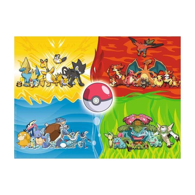 Puzzle Les diffrents types de Pokemon 150 pièces XXL