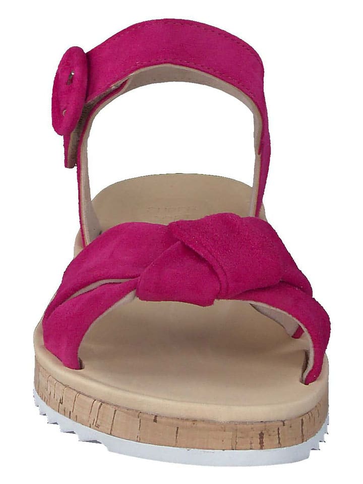 Paul Green Leder-Sandalen in Pink günstig kaufen