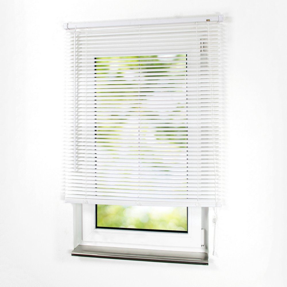 Jalousie PVC Jalousie Kunststoff Jalousetten in Farbe weiß, Sonnenschutz-HH