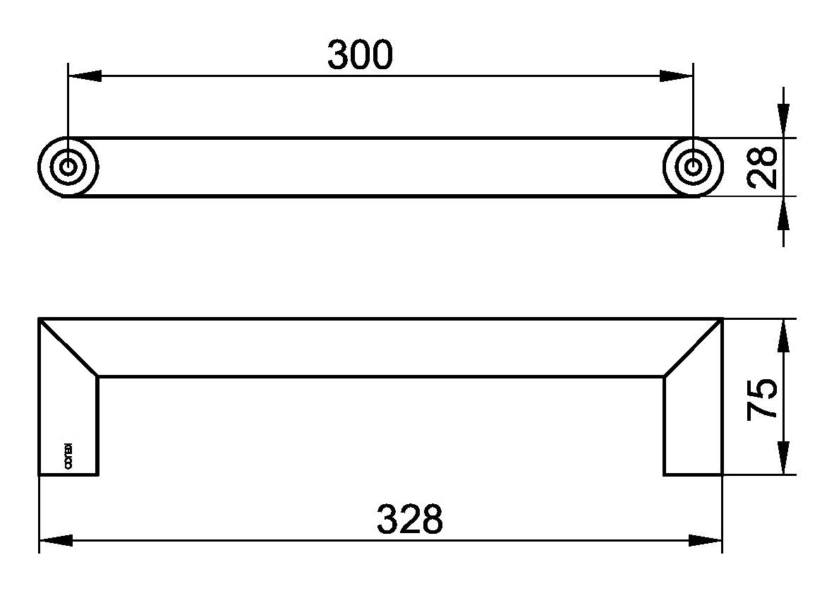 Keuco Haltegriff Reva, 328 mm - Schwarz Matt