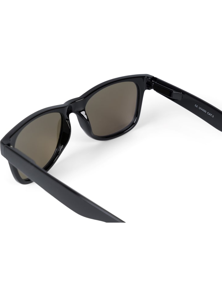 styleBREAKER Nerd Sonnenbrille in Schwarz / Blau verspiegelt günstig kaufen onesize