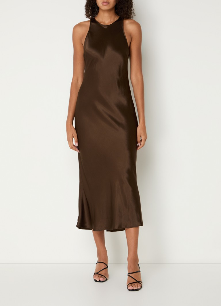 Rails Solene satin midi halter dress