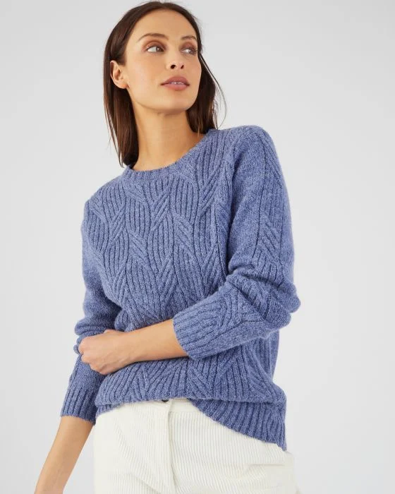 Pull col rond maille chinée Thermolactyl