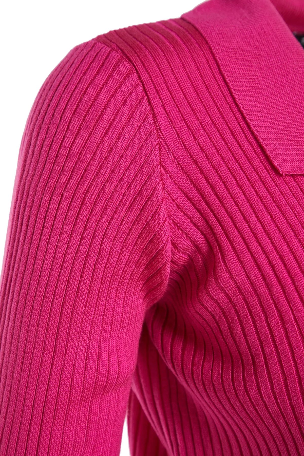 Trendyol Collection  Fuchsia Basic Strickoberteil und -unterteil im Set mit Polokragen TWOAW23AU00007