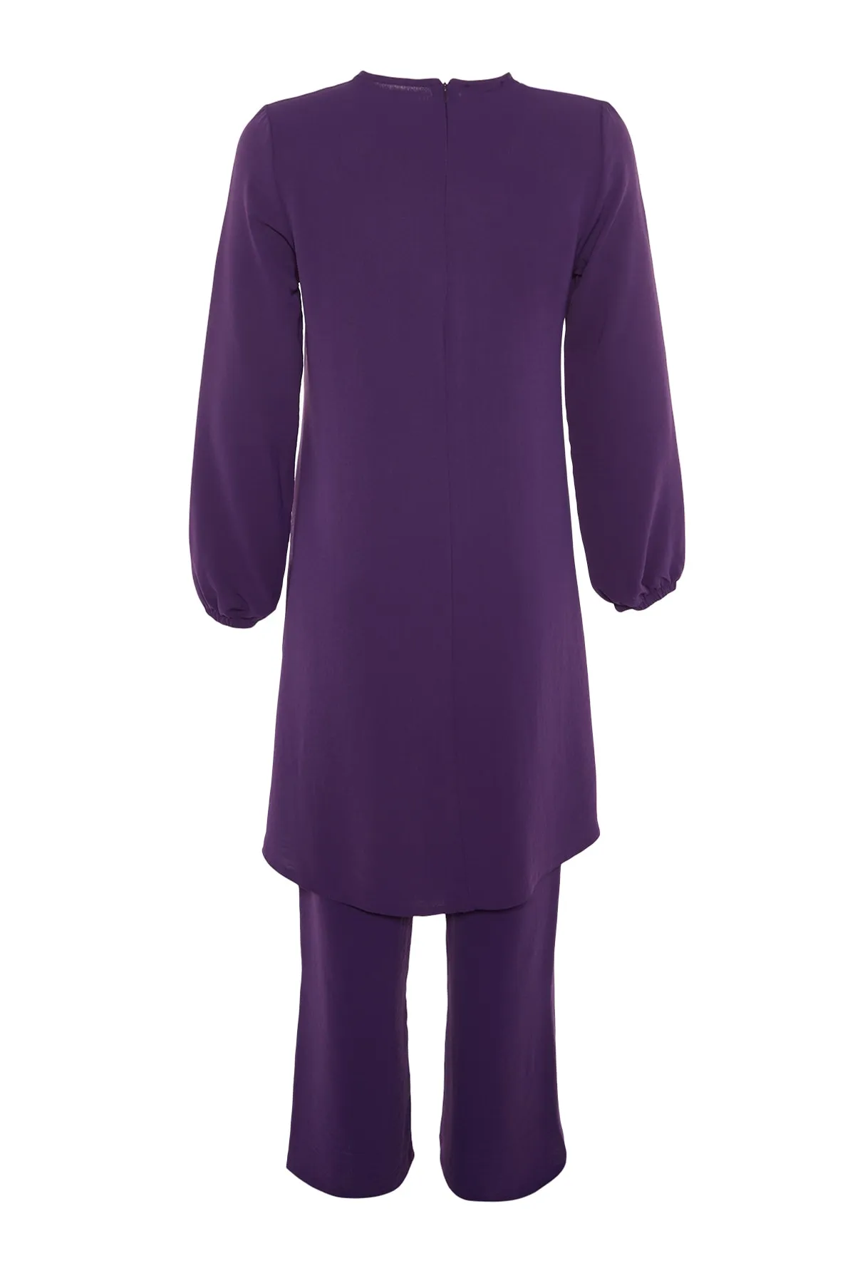 Trendyol Modest  Lila Aerobin Tunika-Hose mit elastischen Ärmeln und weitem Bein, gewebter Anzug TCTSS22US0023